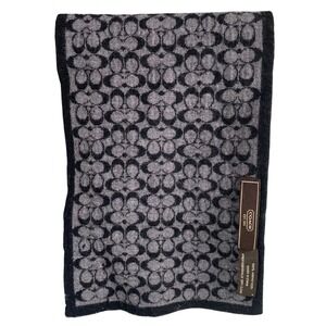Coach Signature Logo Merino Wool Scarf Reversible Unisex Y2k Old Money Luxury